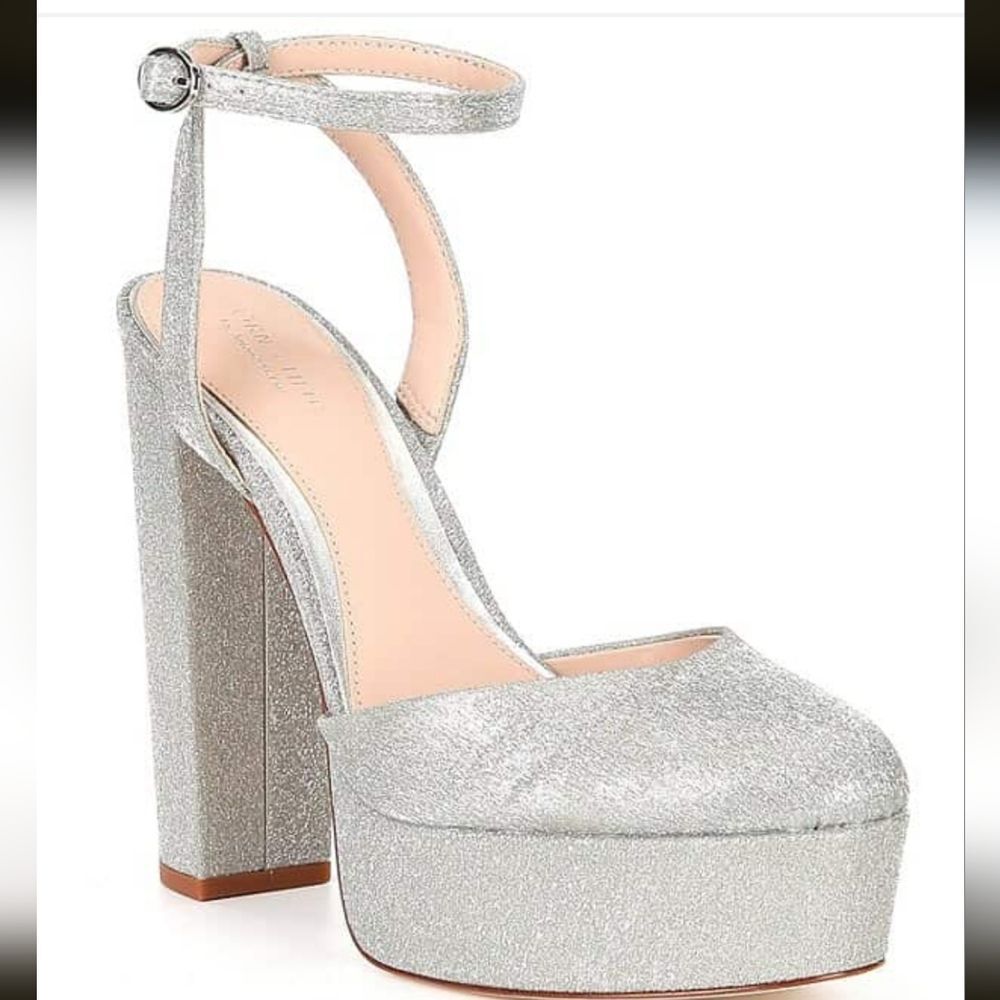 Born on Fifth x Antonio Melani Liv Metallic Glitter Closed Toe Platform Pumps 8M
